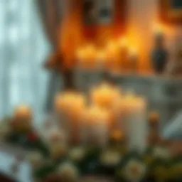 Elegantly arranged candles creating a warm ambiance
