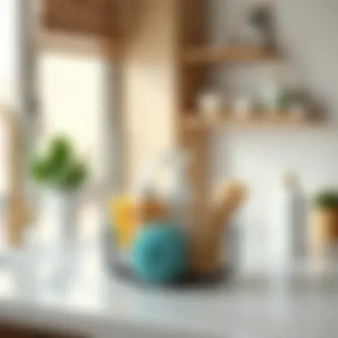 Stylish Countertop Organizer Stylish countertop organizer for sponges and cleaning supplies