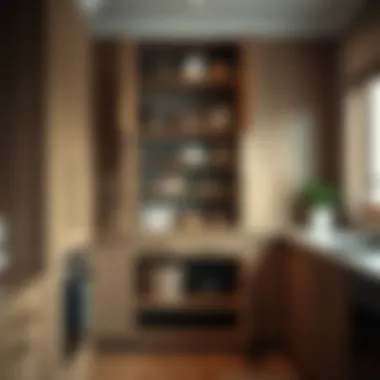 Stylish Wooden Kitchen Pantry Stylish wooden kitchen pantry with organized shelves