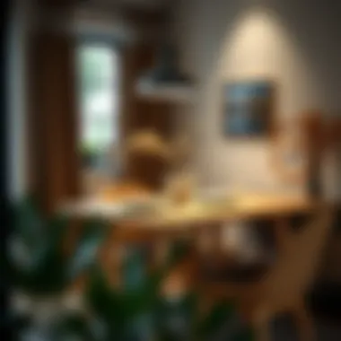 Chic Corner Dining Setup Chic corner dining setup with decorative elements