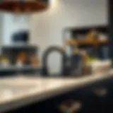 Elegant black kitchen handles showcasing modern design