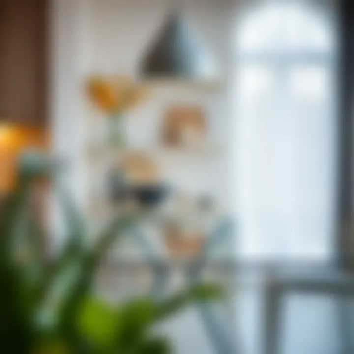 Contemporary Glass Kitchen Table Contemporary glass kitchen table in a bright setting