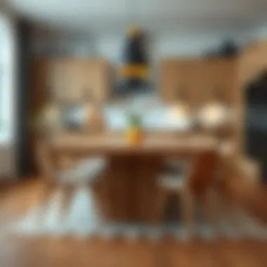 Stylish Wooden Kitchen Table Elegant wooden kitchen table with modern decor