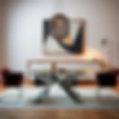 Contemporary Glass Dining Table Contemporary glass dining table with stylish decor