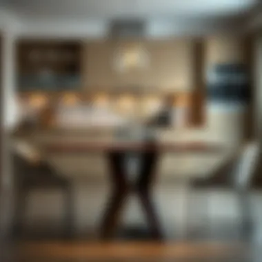 Modern Kitchen Dining Table Elegant dining table in a modern kitchen setting