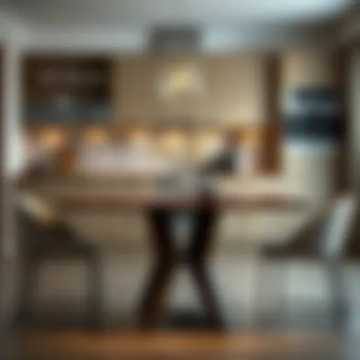 Modern Kitchen Dining Table Elegant dining table in a modern kitchen setting