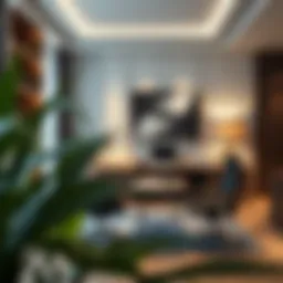 Elegant office desk set showcasing functionality