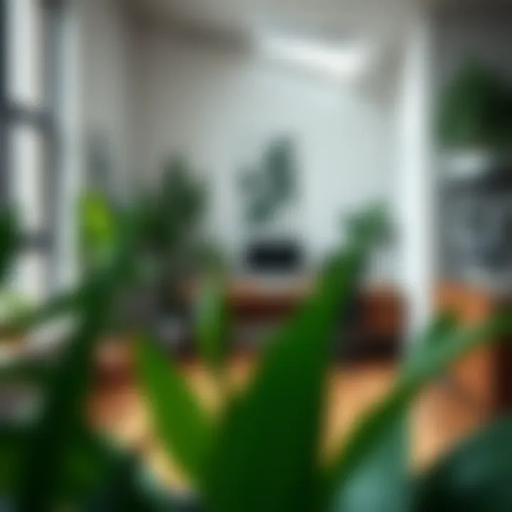 Nature-Infused Office Space Nature-inspired office decor with plants and natural light