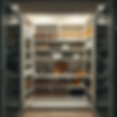 Well-organized interior of a deep pantry cabinet