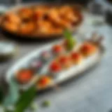 Elegant Medium Serving Plate Elegant medium serving plate showcasing vibrant appetizers