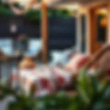 Cozy outdoor setting with summer blanket