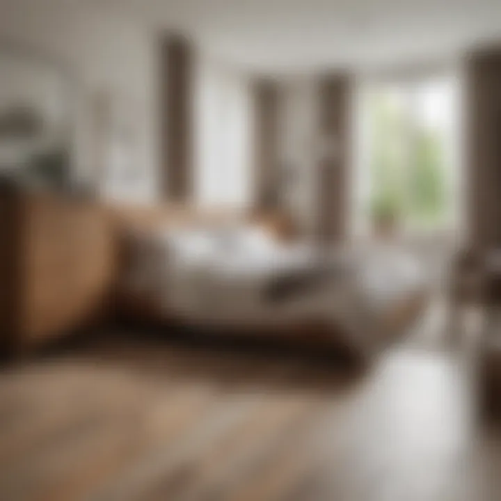 Cozy bedroom featuring wood-style linoleum