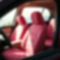 Elegant pink car seat cover enhancing vehicle interior