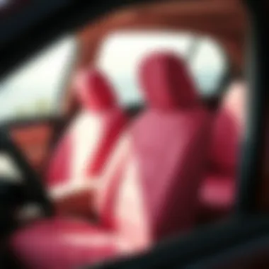 Elegant Pink Car Seat Cover Elegant pink car seat cover enhancing vehicle interior