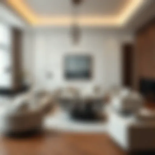 Elegant living room showcasing modern furniture designs