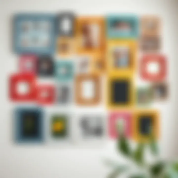 Colorful Collage of Unique Photo Frames Colorful collage of various photo frames on a wall
