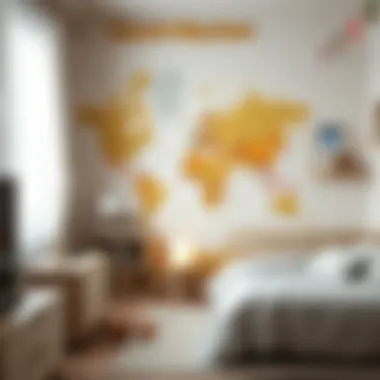 Playful World Map Themed Room Playful children's room with a world map theme