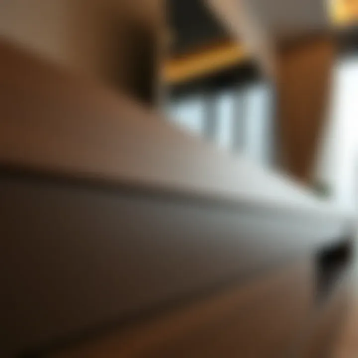 Close-up of Premium Materials in Rani TV Unit Detail of high-quality materials in Rani TV unit