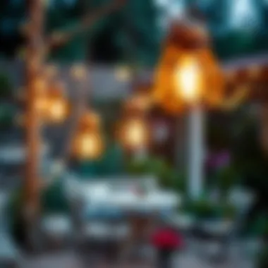 Rustic Decorative Lights Rustic decorative lights illuminating the garden