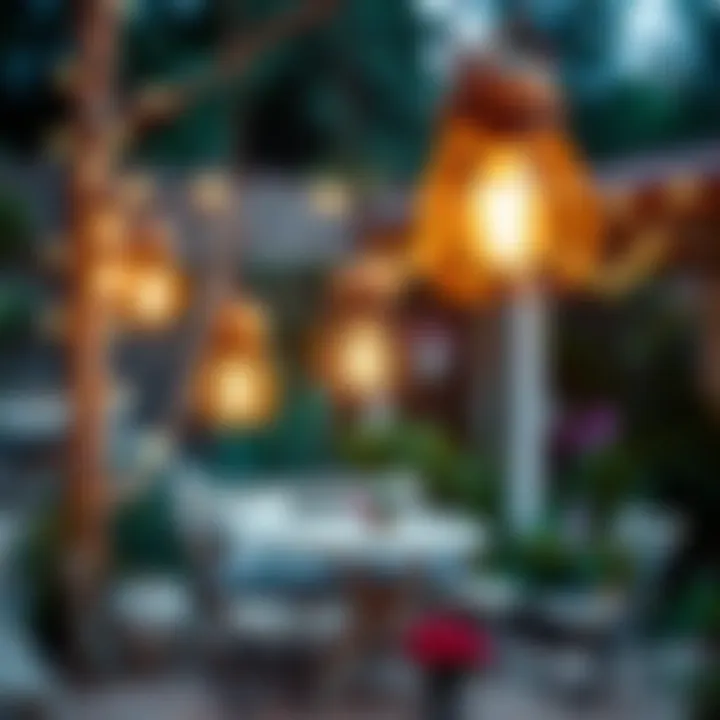 Rustic Decorative Lights Rustic decorative lights illuminating the garden