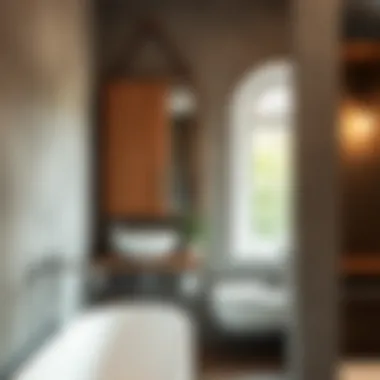 Rustic Appeal in Modern Bathroom Rustic wooden mirror adding charm to a contemporary bathroom