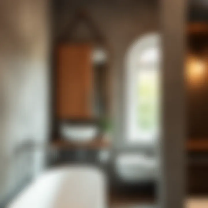 Rustic Appeal in Modern Bathroom Rustic wooden mirror adding charm to a contemporary bathroom