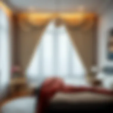 Luxurious Fringed Tulle Curtains in Bedroom Setting Luxurious tulle curtains with fringed design in a cozy bedroom