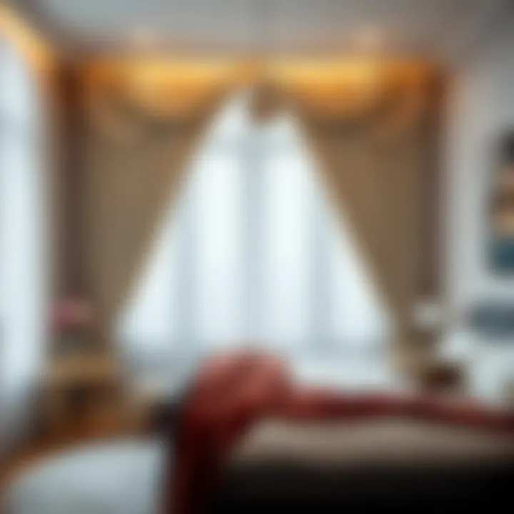 Luxurious Fringed Tulle Curtains in Bedroom Setting Luxurious tulle curtains with fringed design in a cozy bedroom