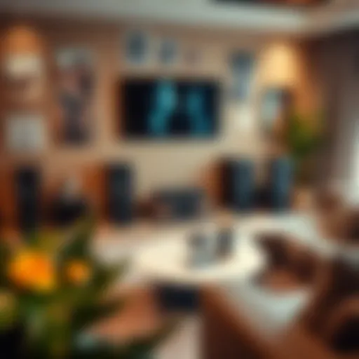 High-end audio equipment setup in a stylish living room