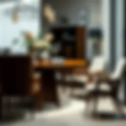 Elegant dining chairs arranged in a modern setting