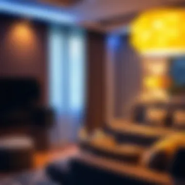 Enhancing Lounge Atmosphere with Ambient Sound Cozy atmosphere created by sound system in a lounge