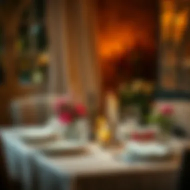 Cozy dining setup with candles and flowers