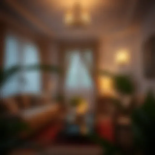 Romantic Living Room Ambiance Charming living room decorated for a romantic evening