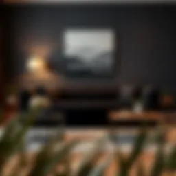 Elegant black sofa cover enhancing living room aesthetics