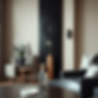 Harmonious Integration: Black Clock and Elegant Furniture Black wall clock harmonizing with elegant furniture