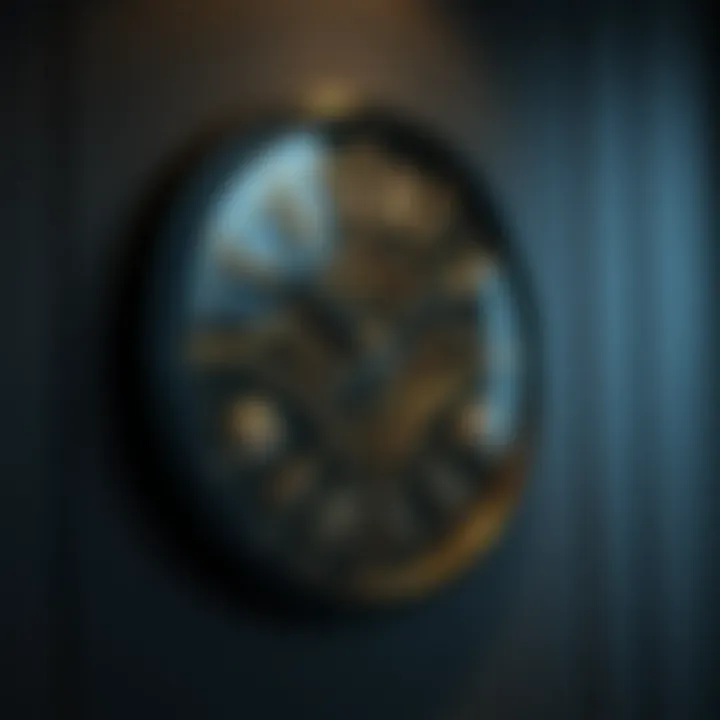 Intricate Design: Contemporary Black Wall Clock Contemporary black wall clock with intricate details