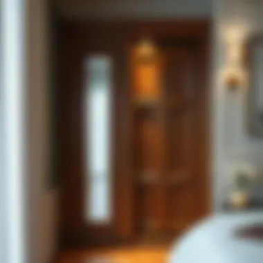 Luxurious wooden sliding wardrobe with intricate details