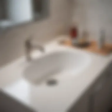 Functional small sink integrated into a minimalist kitchen