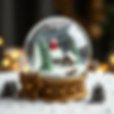 A beautifully crafted winter wonderland snow globe showcasing a holiday scene