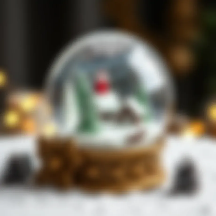 A beautifully crafted winter wonderland snow globe showcasing a holiday scene