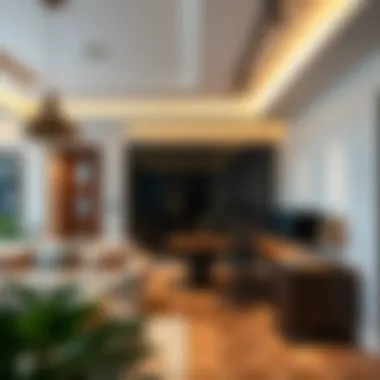 Sophisticated workspace with ambient lighting solutions