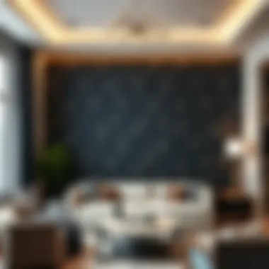 Elegant Starry Wallpaper Design Elegant starry wallpaper in a modern living room