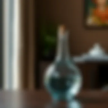 Contemporary Glass Oil Bottle Stylish glass oil bottle with a modern touch.