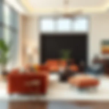 Stylish Interior Showcasing Diverse Modern Settee Styles Stylish interior showcasing various modern settee styles