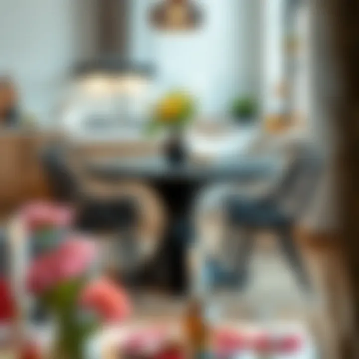 Sleek Kitchen Table Setup Stylish metal dining chairs around a sleek kitchen table