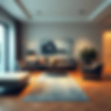 Contemporary Living Space with a Stylish Runner Stylish runner incorporated in a contemporary living space