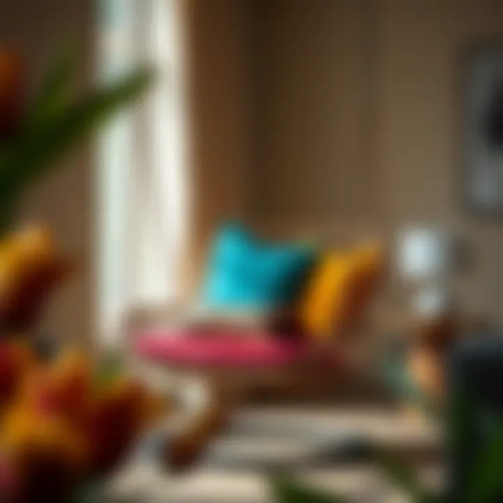 Contemporary Swing Chair Stylish swing chair with vibrant cushions