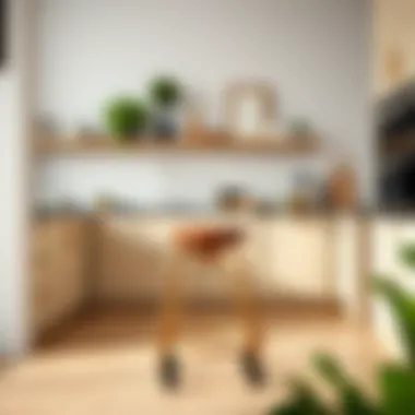 Wheeled Bar Stool in Contemporary Decor Stylish wheeled bar stool in a modern kitchen setting