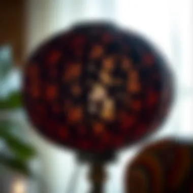 Textures and Patterns of Gourd Lamps A close-up view of the unique textures and patterns on a gourd lamp