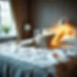 Elegant double bed with summer blanket